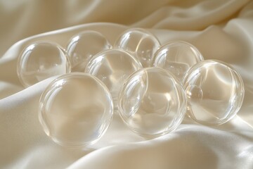 Ethereal Pattern: Captivating Design of Transparent Glass Spheres in Harmonious Arrangement