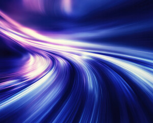 Fototapeta premium Vibrant Abstract Illustration of a Dynamic Curved Pathway in Glowing Blue and Purple Hues