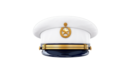 Military Officers Crisp White Cap on a transparent  background