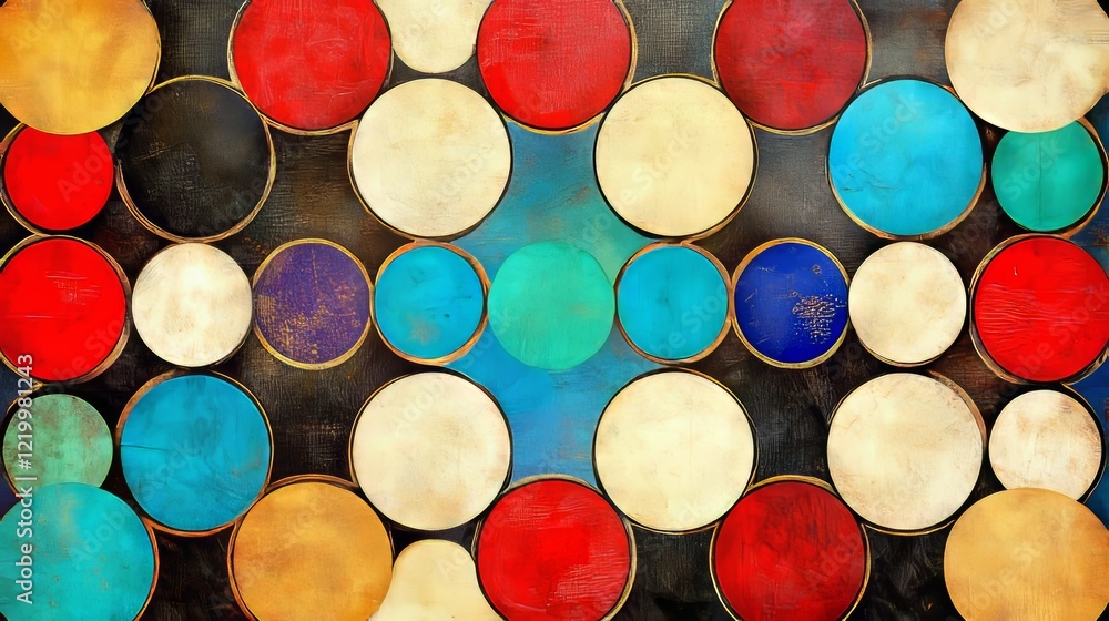 Poster abstract colorful circle pattern game board design