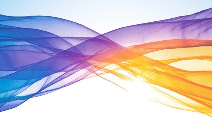 Abstract Colorful Fabric Swirling in Light