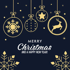 christmas card with snowflakes