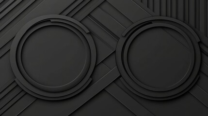 Abstract Dark Grey Circular Design with Geometric Lines