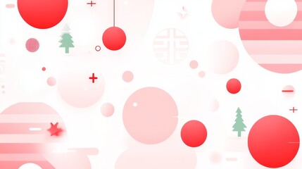 Abstract Festive Circles Design Red Pink White Celebration