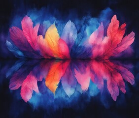 Obraz premium Vibrant Magenta and Blue Abstract Watercolor Tie-Dye Pattern on Silk Fabric