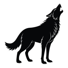 a howling wolf on white background.