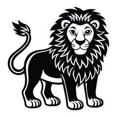 a simple lion cartoon.