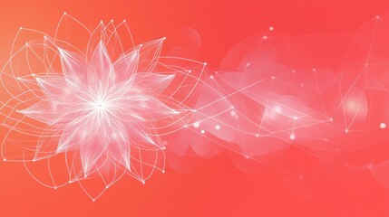Abstract Floral Design with Geometric Network Background
