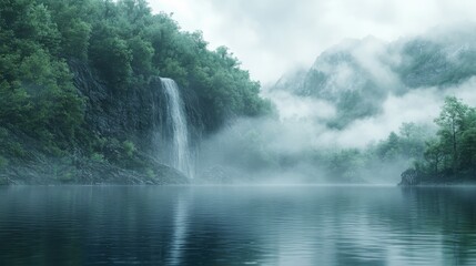 Enchanted Forest: Surreal Misty Woods with Dramatic Contrast - Concept Art