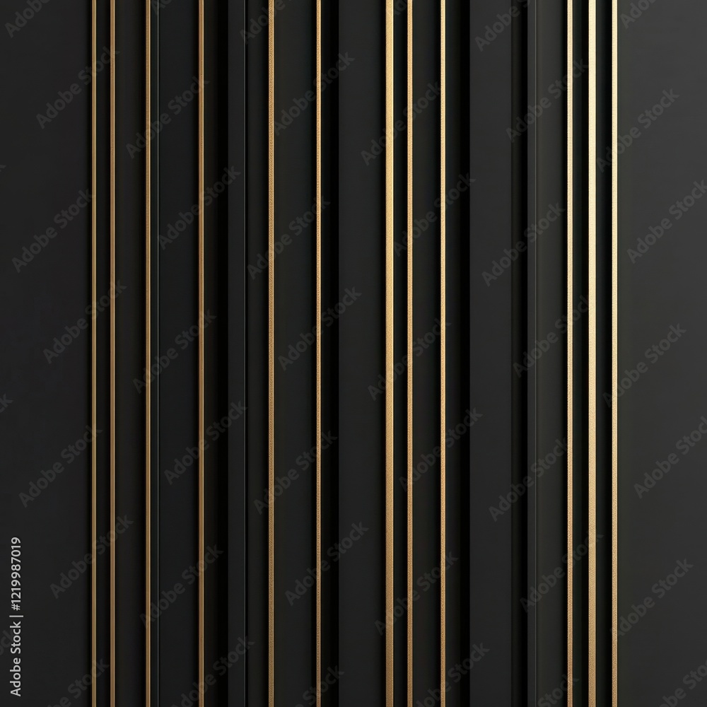 Poster vertical lines abstract background with dark and gold metallic gradient design