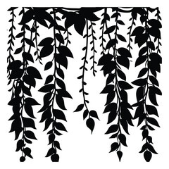 rain forest vines silhouette vector illustration.