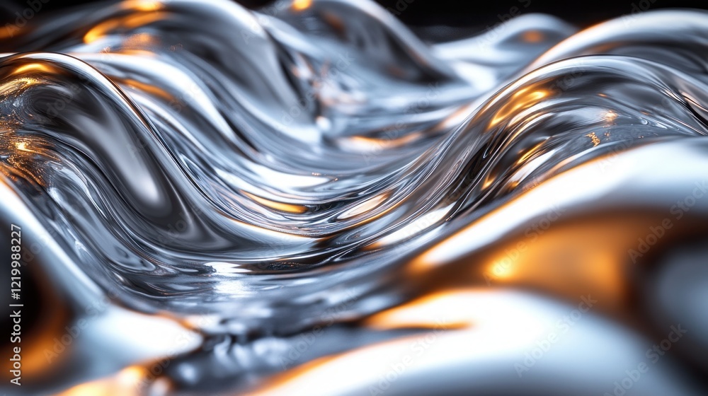 Poster dynamic flow of metallic waves in motion