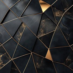 Luxurious Abstract Geometric Golden Marble Mosaic Pattern Background