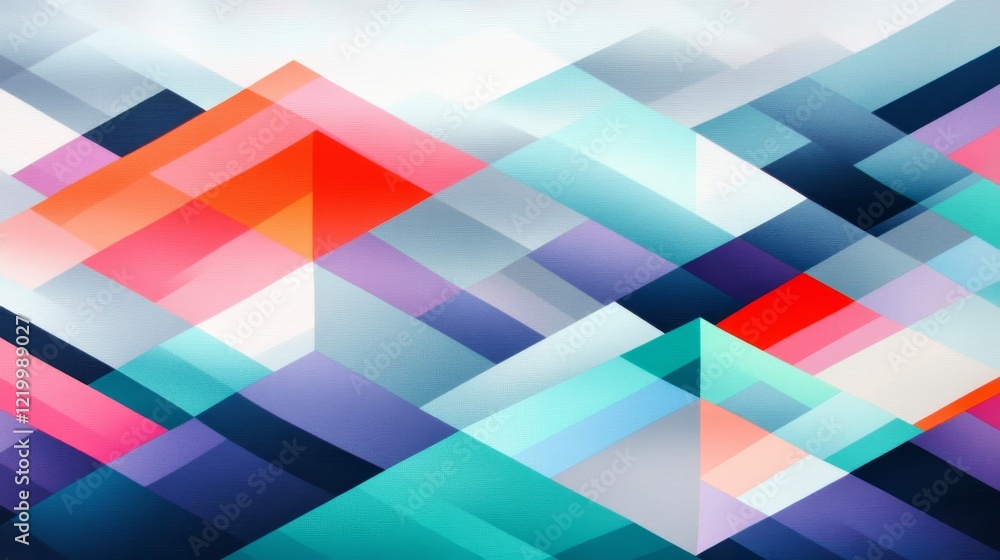 Poster abstract geometric shapes colorful pattern design