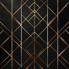 Luxurious Geometric Abstract Design with Intersecting Metallic Lines on Dark Background