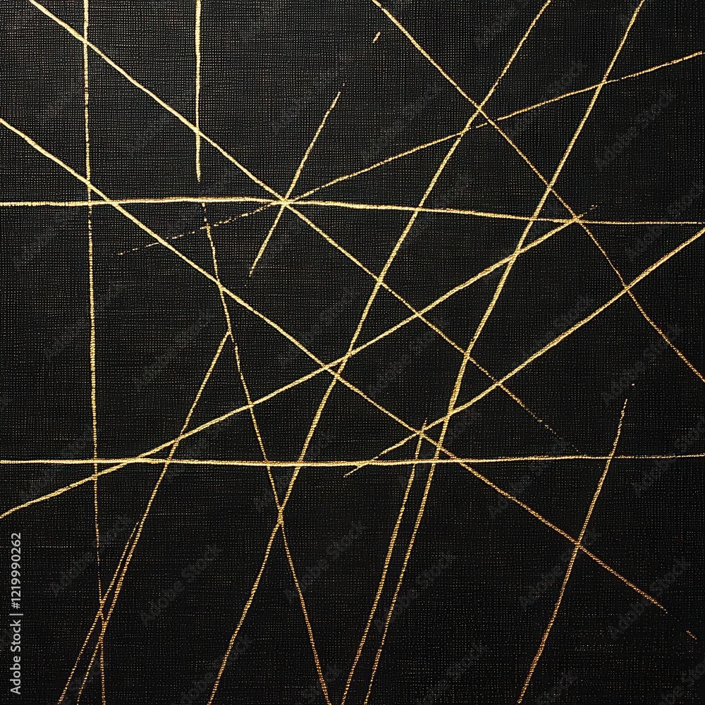 Poster elegant black and golden geometric abstract art with intersecting diagonal lines and triangular shap