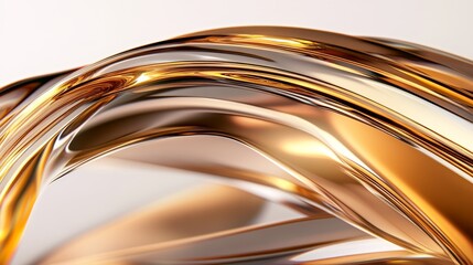 Abstract Golden Metallic Swirls Design