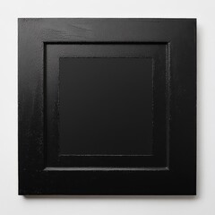 Black square frame with double mat on white background.