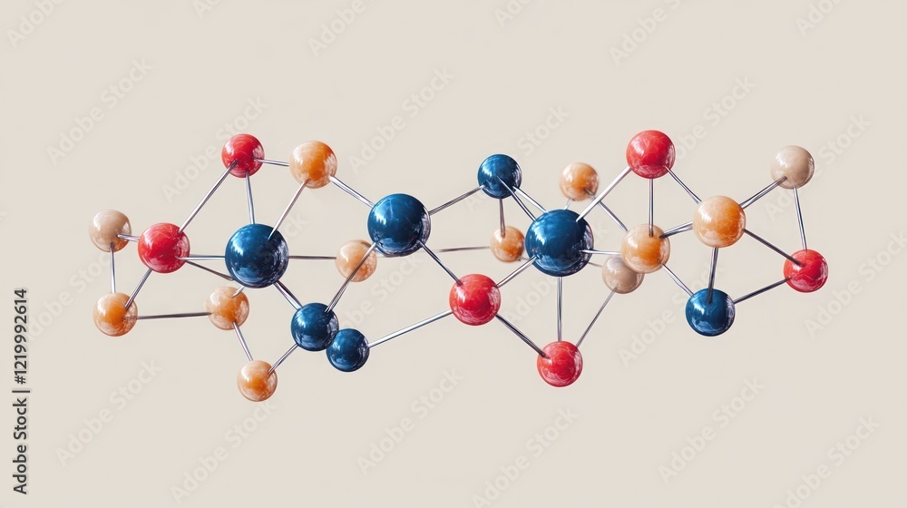 Aufkleber abstract molecular structure: a colorful 3d rendering of a complex molecule