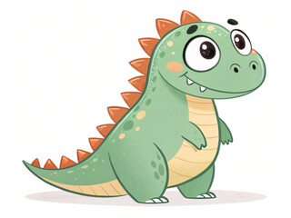Obraz premium cartoon, animal, dinosaur, dragon, vector, illustration, reptile, crocodile, green, lizard, art, cute, fun, baby, monster, character, drawing, frog, wildlife, nature, alligator, funny, zoo, design, di