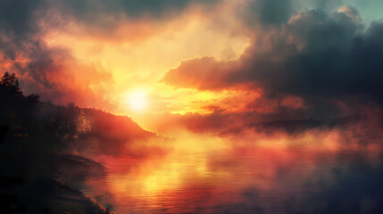 Eternal light. Eternal Dawn. Illustration