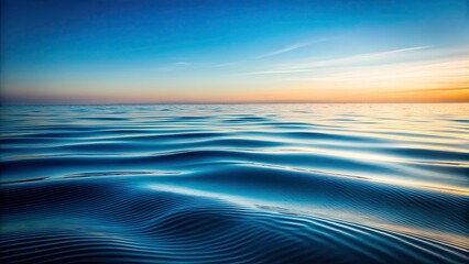 Fototapeta premium Minimalist Ocean Ripples Texture on One-Color Background - Serene Water Surface Waves, Tranquil Seascape, Calming Aesthetic, Abstract Water Patterns