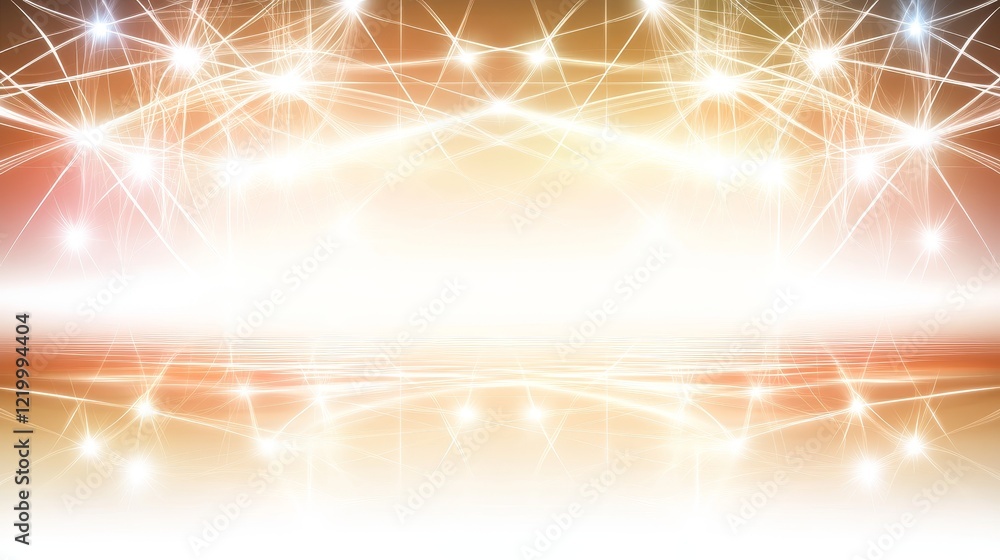 Poster abstract network connection bright glowing lines