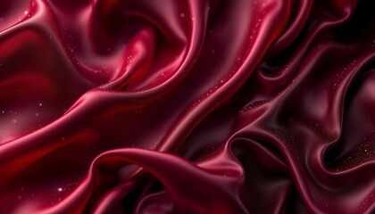 Fototapeta premium Crimson Silk Drapery: A Luxurious Textural Abstract