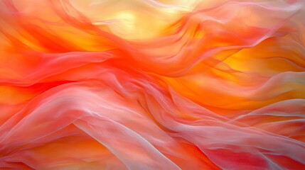 Obraz premium Abstract Orange and Pink Fabric Drapery Swirls