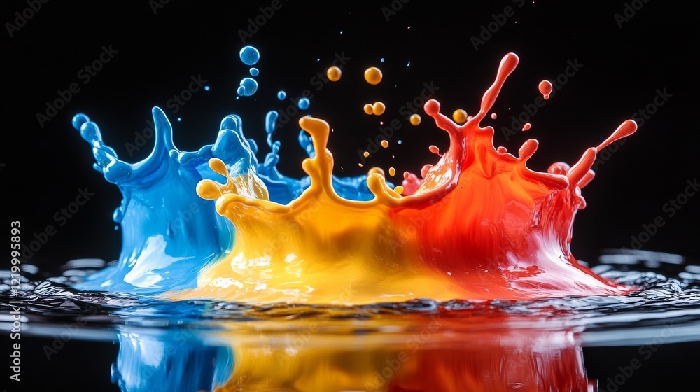 Poster fluid dynamics: an exploration of color and motion through high-speed paint drops
