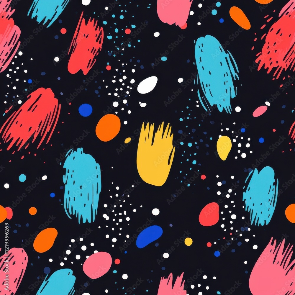 Poster colorful abstract brush stroke and splatter background for dynamic design and digital