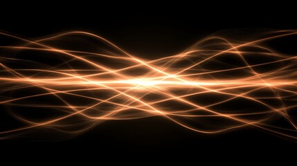 Abstract Orange Energy Wave Light Flow Design