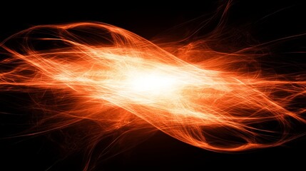 Abstract Orange Energy Wave Glowing Brightly