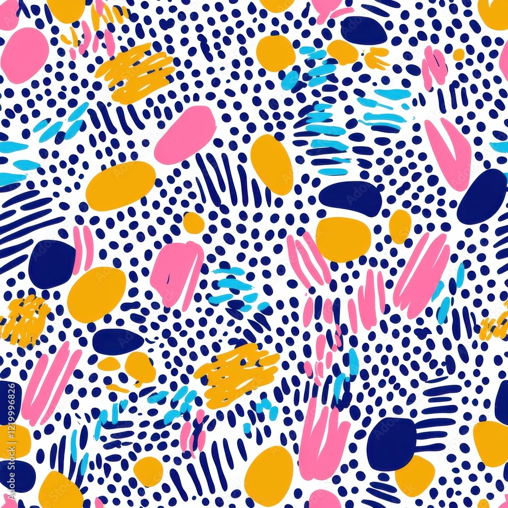 Poster vibrant abstract geometric patterns and playful shapes in colorful digital design