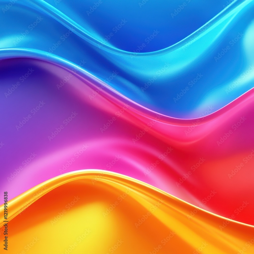 Poster mesmerizing fluid waves of vivid prismatic gradients in dynamic abstract design