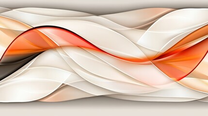 Abstract Orange Waves Digital Art Background Design