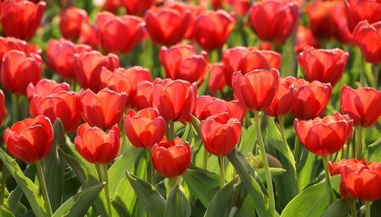 美しい赤色のチューリップ5