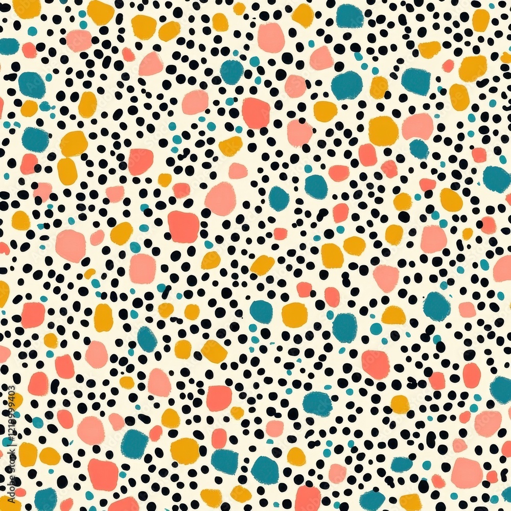 Poster vibrant abstract polka dot pattern with colorful circles repeat seamless background design