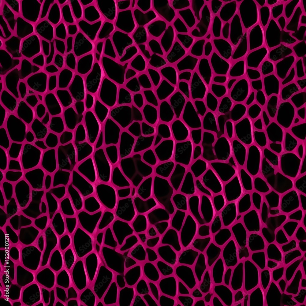 Poster seamless fuchsia network pattern on black background