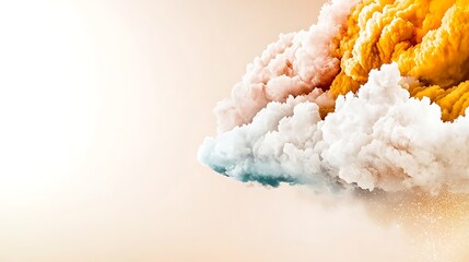 Colorful smoke clouds, abstract art, pastel background, design element