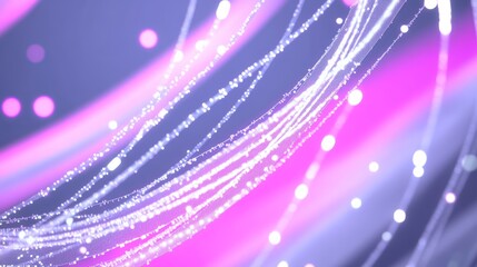 Abstract Pink Purple Light Particle Network Flow