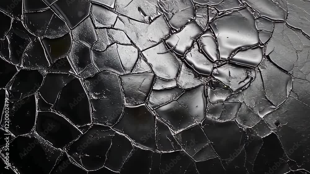 Aufkleber exploring the captivating textures of shattered glass under soft light in a creative environment. ge