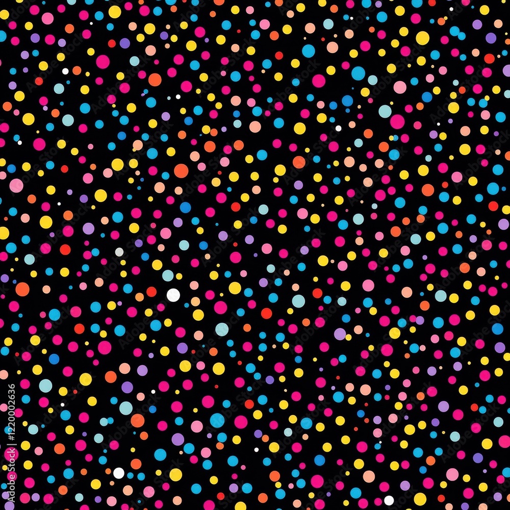 Poster vibrant multicolored polka dot abstract digital pattern background for festive design