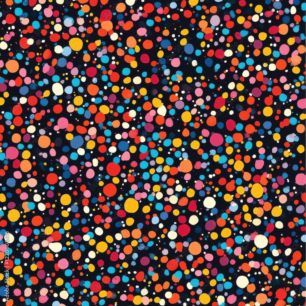 Poster vibrant multicolored abstract dots and circles pattern background
