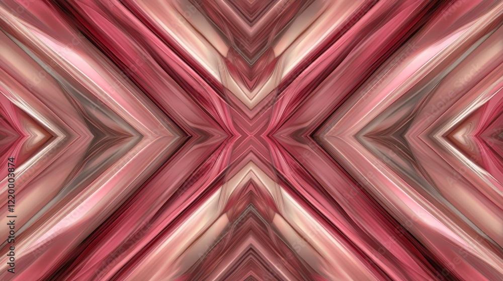 Poster abstract red and beige symmetrical pattern design