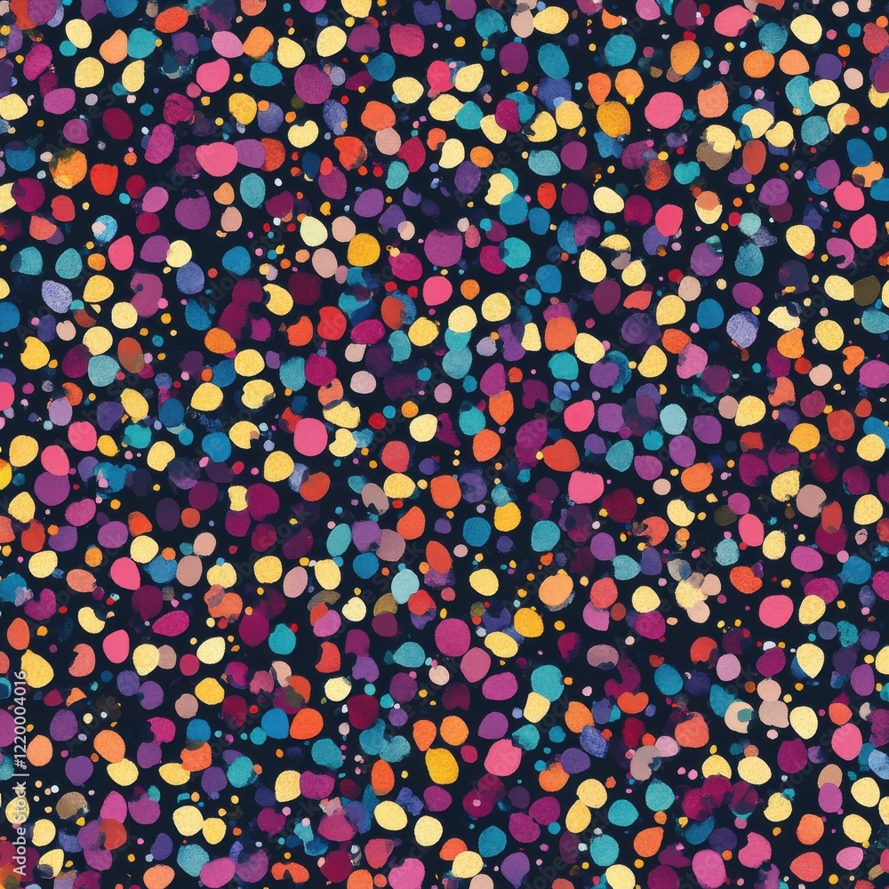 Poster vibrant and playful abstract confetti explosion backdrop with colorful shapes and dots
