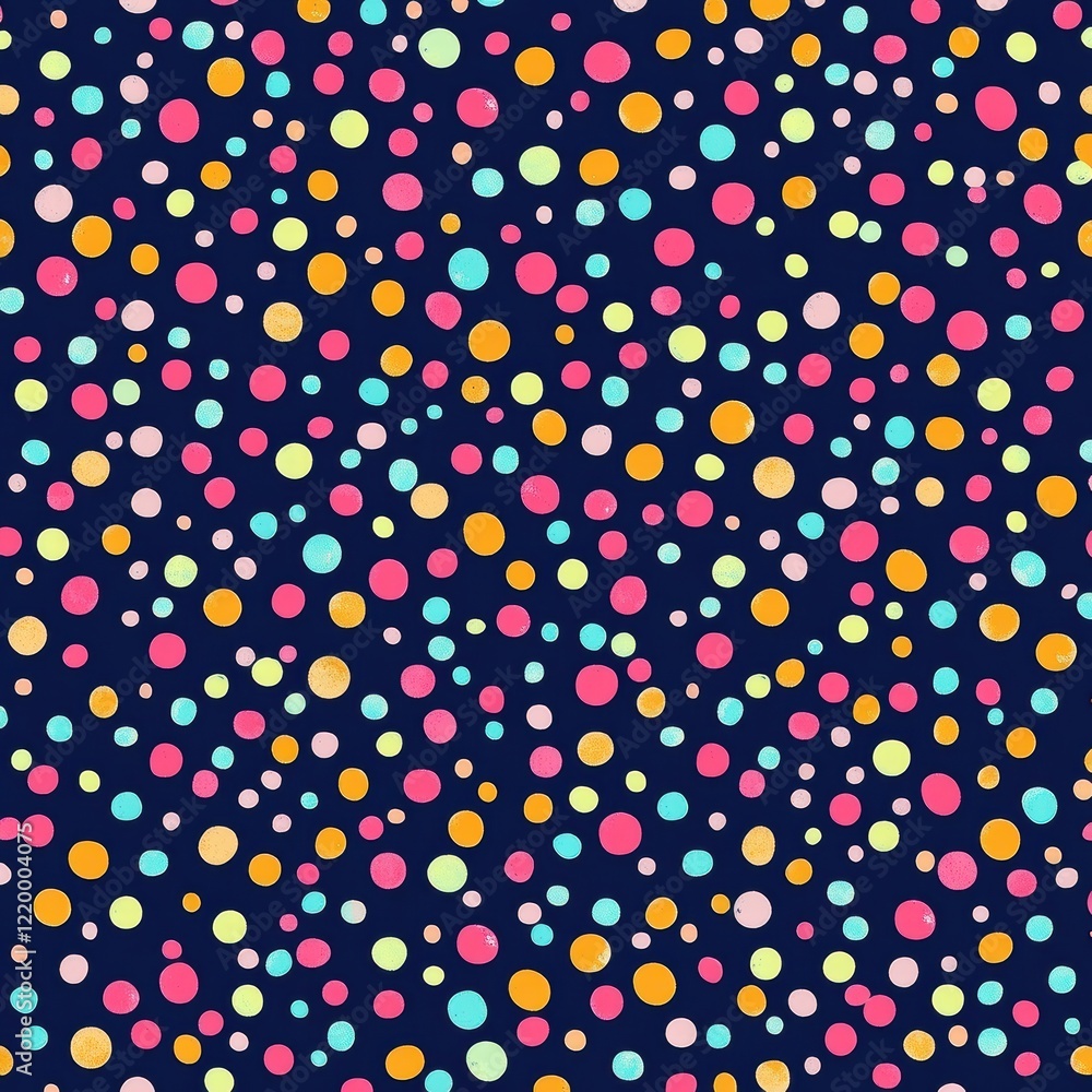 Poster colorful vibrant abstract dotted background with playful polka dot pattern and scattered circles