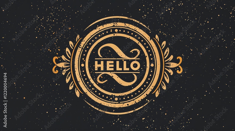 Poster a vintage-style logo with the word 