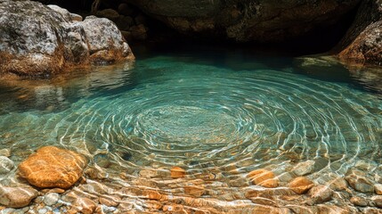 Serenity in Blue: Captivating Ripples and Glistening Light on Water's Surface