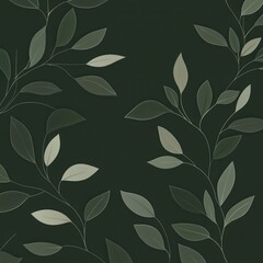 Lush Foliage Backdrop with Dark Monochrome Leaves and Elegant Botanical Patterns